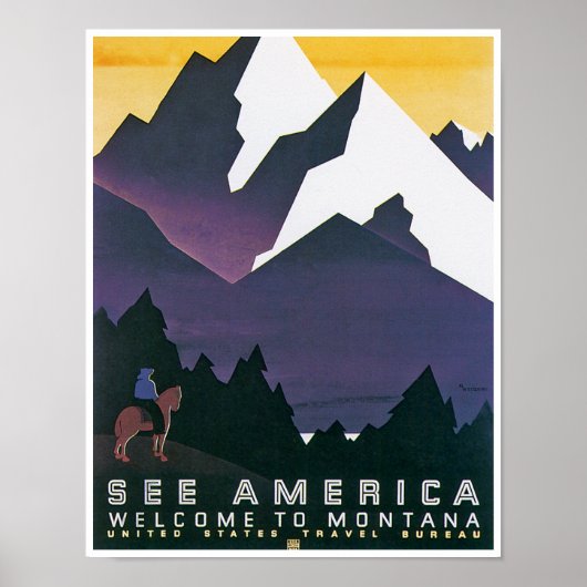 Siehe Amerika ~ Willkommen in Montana Poster (Vorne)