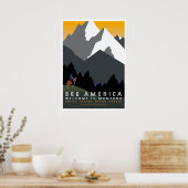 Siehe Amerika - Willkommen in Montana Poster (Küche)