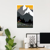 Siehe Amerika - Willkommen in Montana Poster (Heimbüro)