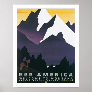 Siehe Amerika - Willkommen in Montana Poster