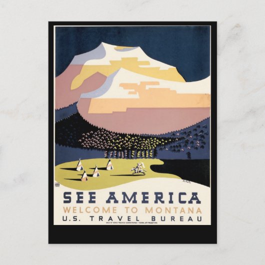 Siehe Amerika ~ Willkommen in Montana Postkarte (Vorderseite)