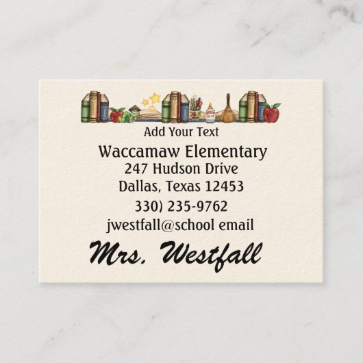 Siehe Back - Teacher Business Card - SRF Visitenkarte (Vorderseite)