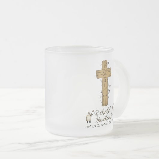 Siehe das Lamm Christliche Mattierte Tasse (VorderseiteRechts)