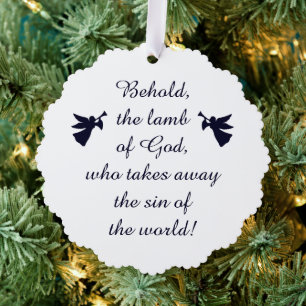 Siehe das Lamm Gottes Minimalistisch Ornament Karte