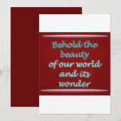 Siehe das SchönheitGedicht Kunst Feiertagskarte (Vorne/Hinten)