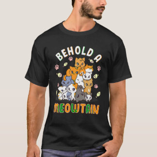 Siehe einen Berg von Katzen Mama Lady Kawaii T-Shirt