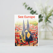 Siehe Europa, Vintage Reise Postkarte (Stehend Vorderseite)