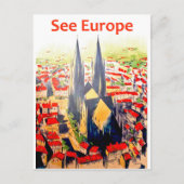 Siehe Europa, Vintage Reise Postkarte (Vorderseite)