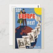 Siehe Europe Next Vintage Travel Postcard Postkarte (Vorne/Hinten)