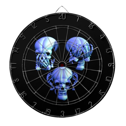 Siehe Hear Speak No Evil Skulls Dart Board Dartscheibe (vorne)