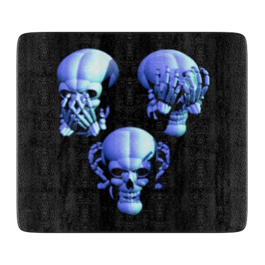 Siehe Hear Spear No Evil Skulls Cutting Board Schneidebrett (Vorderseite)