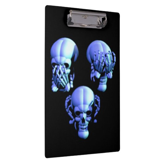 Siehe Hear Spear No Evil Skulls Zwischenablage Klemmbrett (Rechts)