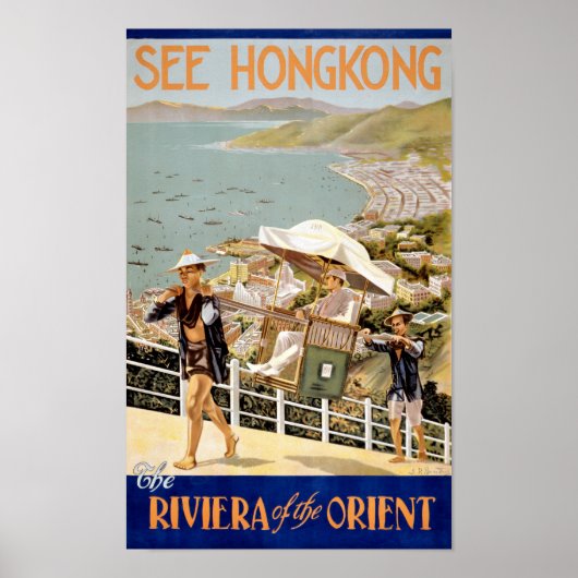 Siehe Hong Kong Vintage Travel Poster wiederherges (Vorne)