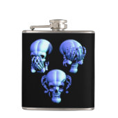 Siehe Hörgeräusch ohne böse Skulls Flask Flachmann (Vorderseite)