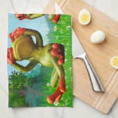 Siehe Hörgeräusch ohne bösen Frosch Humorisch Geschirrtuch (Viertel Falte)