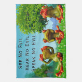 Siehe Hörgeräusch ohne bösen Frosch Humorisch Geschirrtuch (Vertikal)