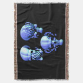 Siehe Hörreflexe ohne böse Skulls werfen Blanket Decke (Vorderseite Vertikal)