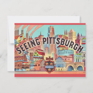 Siehe illustrierte Postkarte aus Pittsburgh