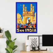 Siehe Indien ~ Hyderabad ~ Vintage Travel Poster (Heimbüro)