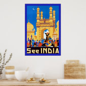 Siehe Indien ~ Hyderabad ~ Vintage Travel Poster (Küche)