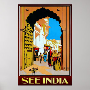 Siehe Indien ~ Vintage Travel Poster