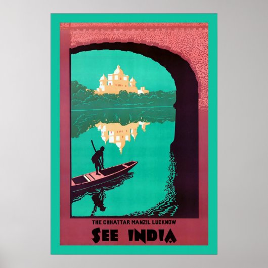 Siehe Indien ~ Vintage Travel Poster (Vorne)