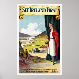 Siehe Ireland First - Vintage Travel Poster
