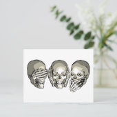 SIEHE KEINE EVIL SKULLS POSTKARTE (Stehend Vorderseite)