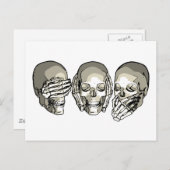 SIEHE KEINE EVIL SKULLS POSTKARTE (Vorne/Hinten)
