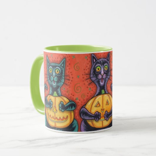SIEHE KEINE SCHWARZKATZEN, HALLOWEEN COMBO-TASSE TASSE (Vorderseite Links)