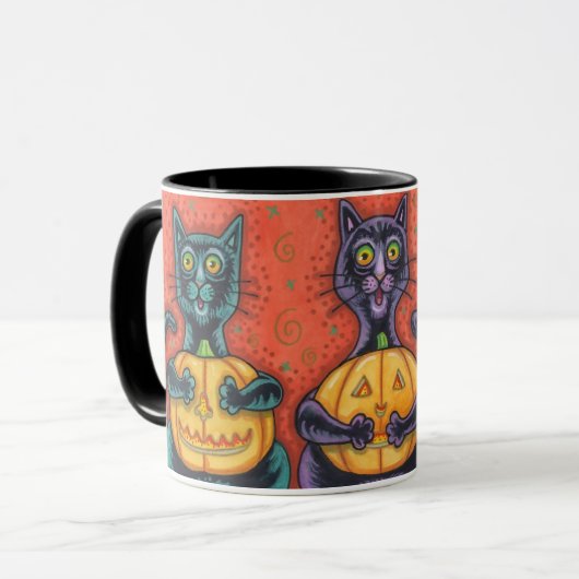 SIEHE KEINE SCHWARZKATZEN, HALLOWEEN COMBO-TASSE TASSE (Vorderseite Links)