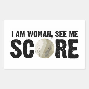 Siehe Me Score - Softball-Sticker Rechteckiger Aufkleber