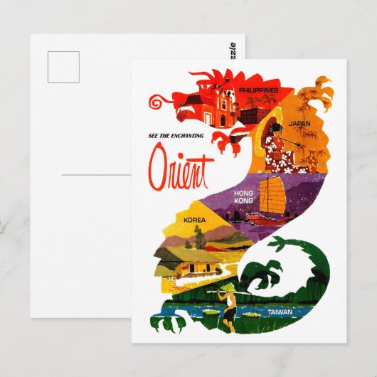 Siehe Orinet. Weit östliche Länder im Drachen Postkarte (Vorne/Hinten)