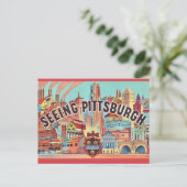 Siehe Pittsburgh Illustrated Postcard Postkarte (Stehend Vorderseite)