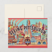Siehe Pittsburgh Illustrated Postcard Postkarte (Vorne/Hinten)