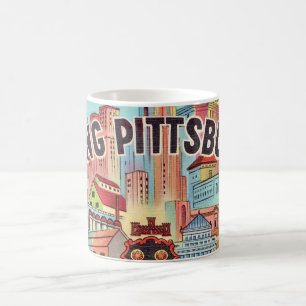 Siehe Pittsburgh Illustrierte Postcard-Tasse Kaffeetasse