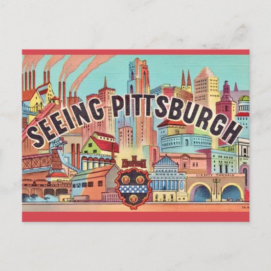 Siehe Pittsburgh Illustrierte Postkarte (Vorderseite)