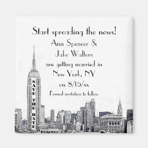 SIEHE REVISED LINK! NYC Skyline Etched 01 Rett Dat Magnet