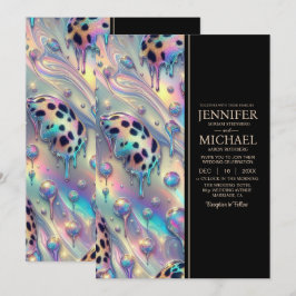 SIEHE RÜCKSEITE All-In-One Exotische elegante Hoch Einladung