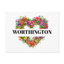 Siehe Rückseite - florales Herz Postkarte