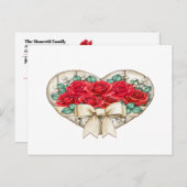 Siehe Rückseite - Rose Herz Postkarte (Vorne/Hinten)