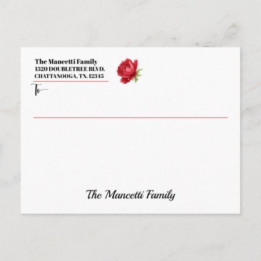 Siehe Rückseite - Rose Herz Postkarte (Rückseite)