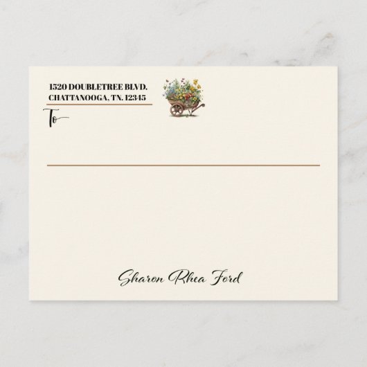 Siehe Rückseite - rustikales Blumengarten Postkart Postkarte (Rückseite)