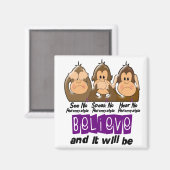 Siehe Speak Hear No Fibromyalgie 3 Magnet (Vorderseite/Rückseite)