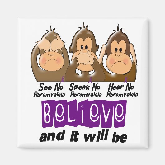 Siehe Speak Hear No Fibromyalgie 3 Magnet (Vorne)