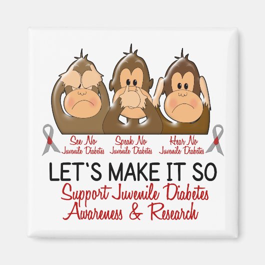 Siehe Speak Hear No Juvenile Diabetes 2 Magnet (Vorne)