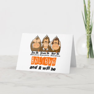 Siehe Speak Hear No Multiple Sklerose MS 3 Karte