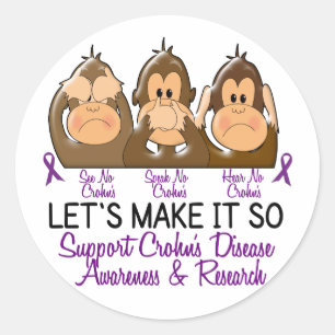 Siehe Speak No Crohns Disease 2 Runder Aufkleber