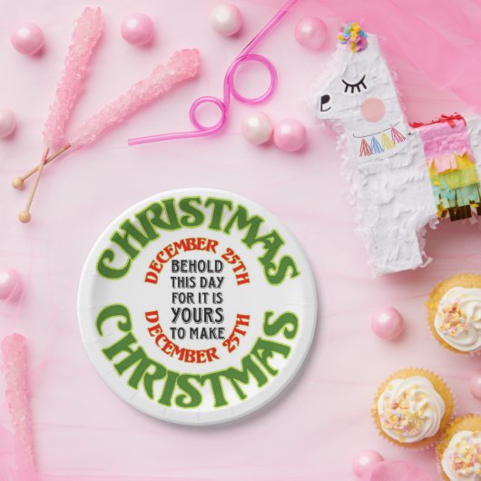 Siehe Weihnachten 25. Dezember Zitat Pappteller (Party)