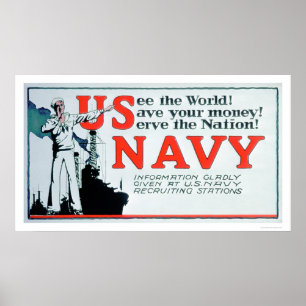Siehe Welt, US-Marine (US02162) Poster